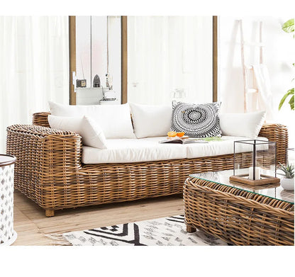 Outdoor rattan sofa  terrace leisure waterproof sunscreen balcony rattan chair outdoor villa garden combination