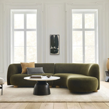 gW Nordic simple curved fabric lamb wool sofa Italian light luxury creative living room corner sofa