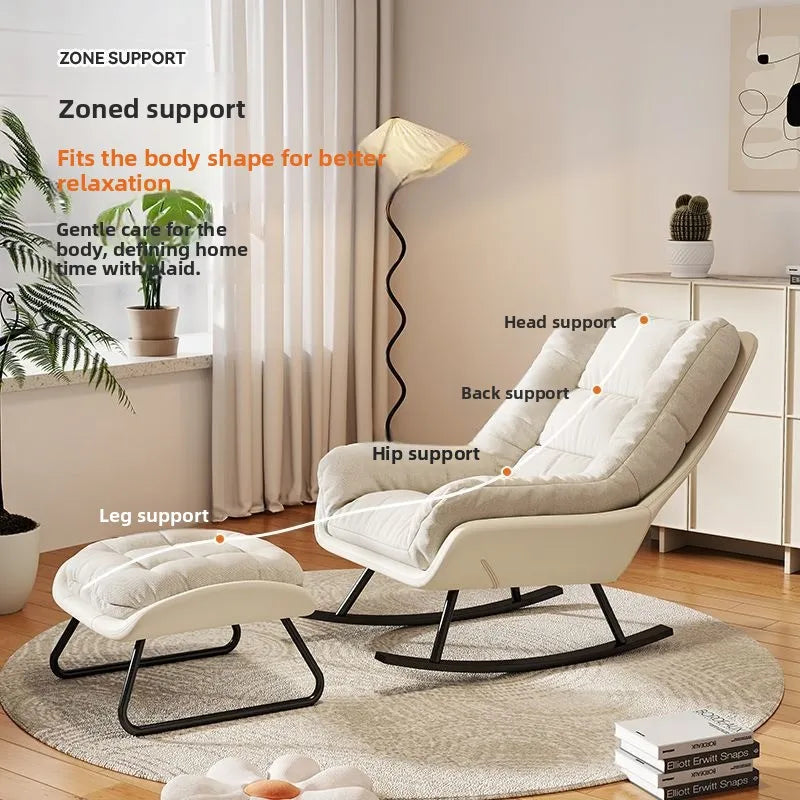 Lazy Sofa Rocking Chair Living Room Balcony Recliner Light Luxury Leisure Single Sofa Chairs  Living Room Furniture  cozy stool