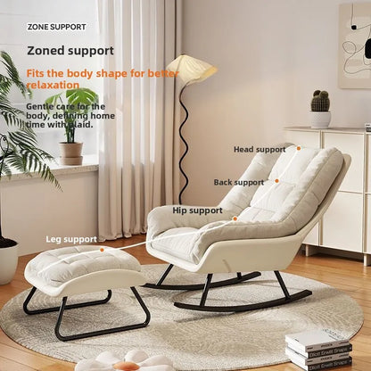 Lazy Sofa Rocking Chair Living Room Balcony Recliner Light Luxury Leisure Single Sofa Chairs  Living Room Furniture  cozy stool