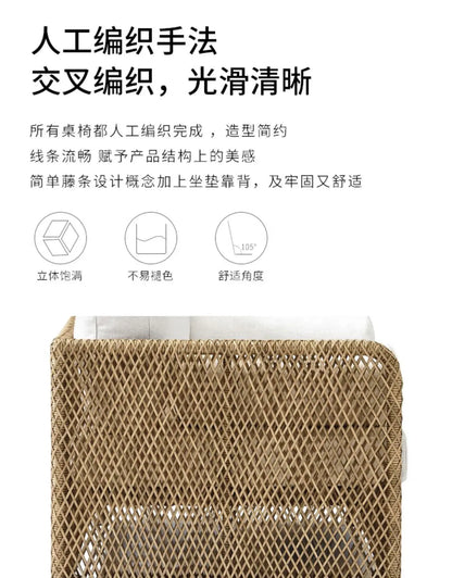 Asmt52 Southeast Asian Style Outdoor Rattan Sofa for Courtyard, Balcony, Garden, Terrace, Designer Sunroom, Leisure Rattan Sofa