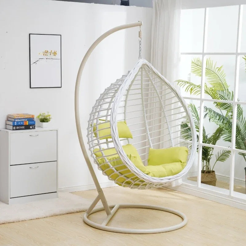 Modern Egg Shaped Outdoor Furniture Garden Wicker Rattan Hanging Patio Indoor Egg Swing Chair with Bracket