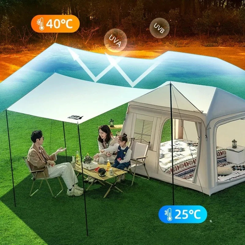 Portable Inflatable Tent Waterproof Sun Protection Thickened Quickly Open Tents Nature Hike Family Travel Camping Shelter Tents