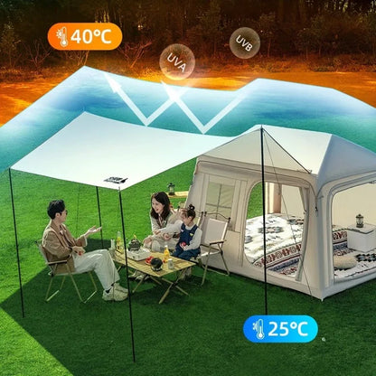 Portable Inflatable Tent Waterproof Sun Protection Thickened Quickly Open Tents Nature Hike Family Travel Camping Shelter Tents