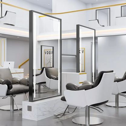 HJ Barber Shop Mirror Quick Cut Special Mirror Hair Salon Internet celebrity hair salon Full Lamp Mirror
