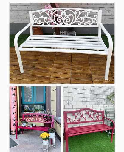 Practical Rustic Waterproof Furniture Cast IronBackrest  Iron Public Leisure Seating Metal Outdoor Garden Patio Park Bench