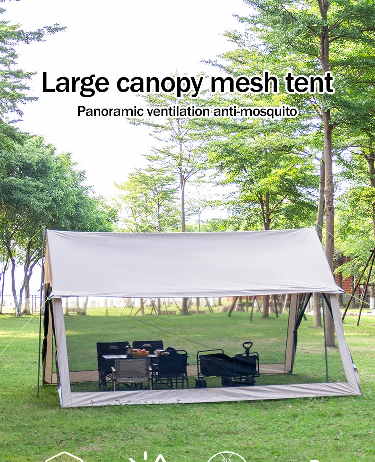 210D Outdoor 6-10p family camping anti-mosquito large canopy Portable folding tent sun protection waterproof beach park pergola