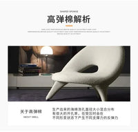 Italian Minimalist Creative Single Fabric Sofa Modern Light Luxury Home Living Room Bedroom Wingback Chair