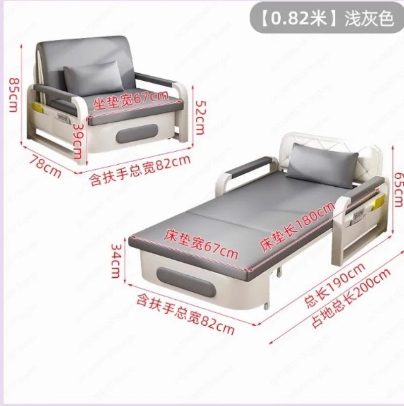 Multi-Functional Sofa Bed, Foldable Convertible Couch for Small Spaces, Modern Futon for Living Room, Balcony, Apartment