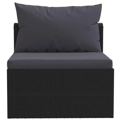 Modern 3-Seater Garden Sofa Set Black PE Rattan Powder-Coated Steel Frame Water Resistant Outdoor Patio Lounge Furniture Custom
