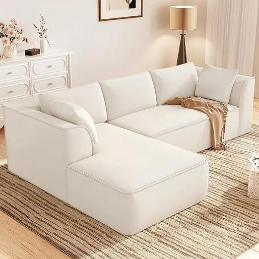 Sectional Modular Sofa with Deep Seat, Comfortable Cloud Couch, Chenille Fabric, Memory Foam, Ideal for Living Rooms