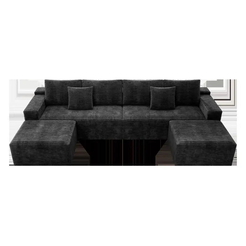 Modular Sectional Sofa, Upholstered Couch for Living Room or Bedroom, No Assembly Required, 4-Piece Free Combination, Plush