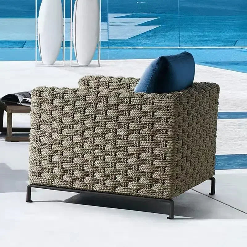 Outdoor rattan sofa combination villa courtyard garden furniture homestay outdoor restaurant lounge chair