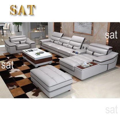 Hot Modern Design Modular L Shape Couch Living Room Sofa Set Furniture Luxury Home Lounge Modular Large Corner Leather Sofa