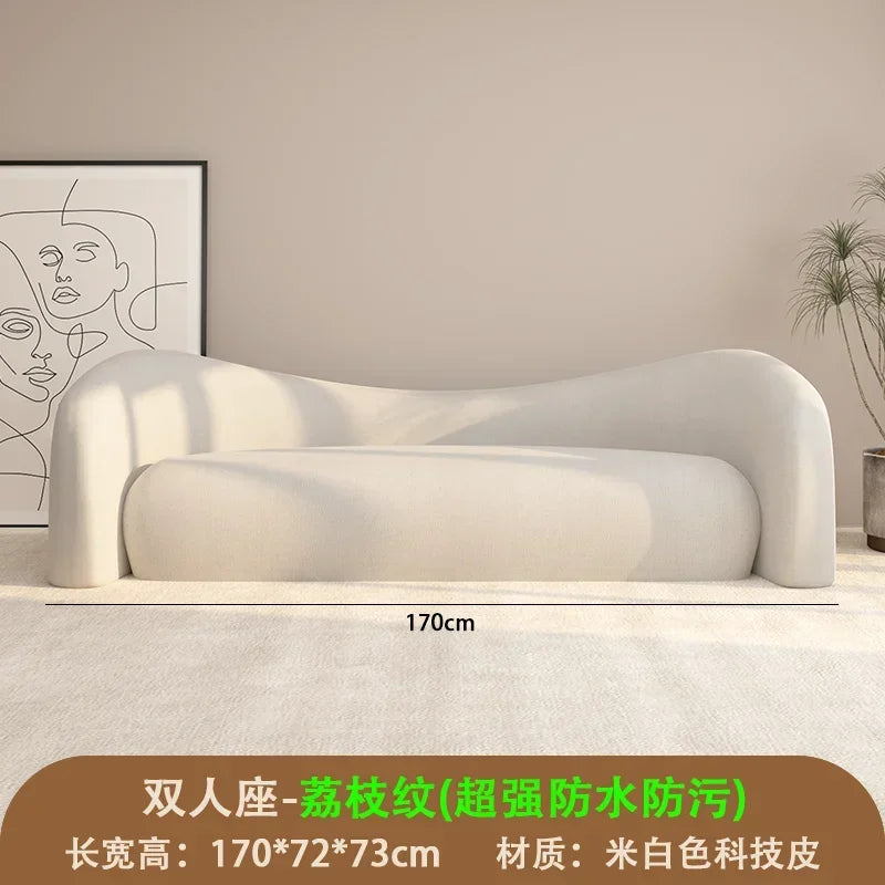 JB HCream Wind Sofa Small Apartment Living Room Simple Modern Clothing Store Beauty Salon Reception Rest Area