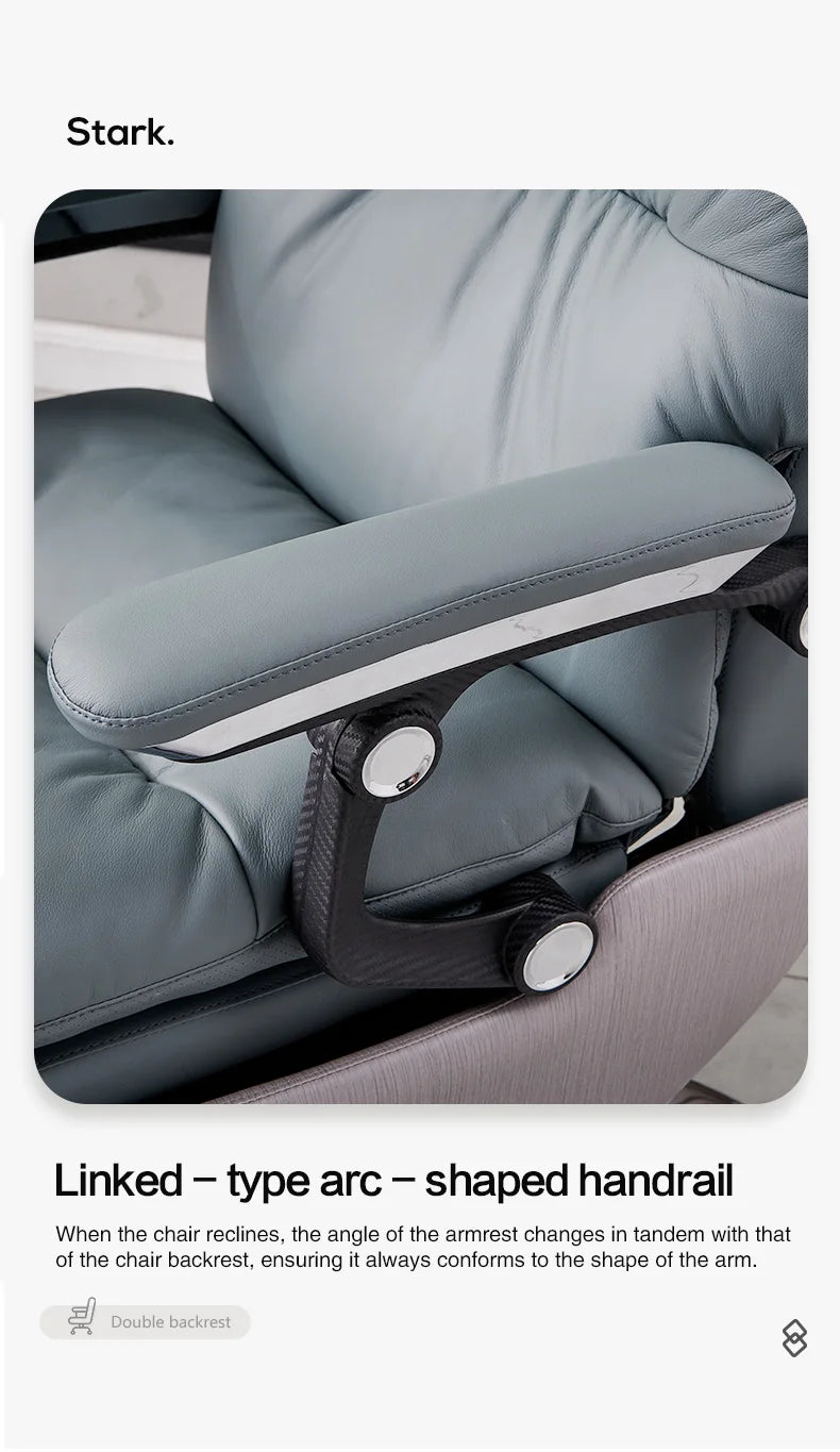 Modern Home Office Executive Chair with Linkage Armrests Relaxation Function Comfortable Workstation Chair