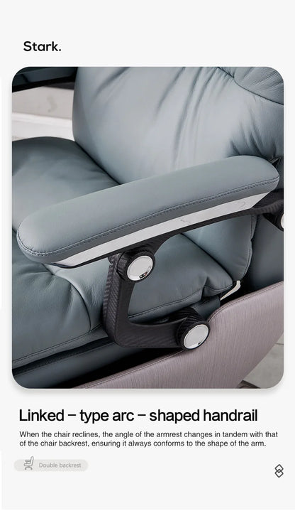 Modern Home Office Executive Chair with Linkage Armrests Relaxation Function Comfortable Workstation Chair