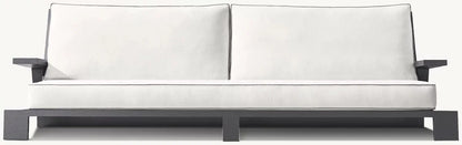 Classic Simple Aluminum 96" Sofa Garden Outdoor Lounge Hotel Furniture Modern