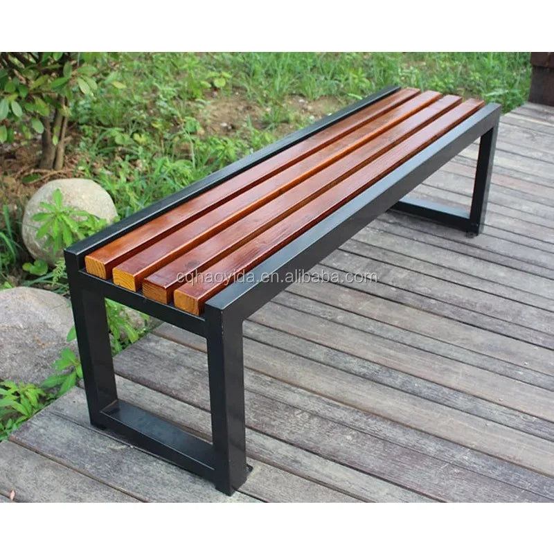 Banc d'extérieur une pièce confortable, norme européenne américaine, haute qualité, Design ergonomique, pour parc public, Long banc de jardin, Patio