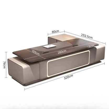 Elegant Light Luxury office desk Modern large high-end design executive desk Minimalist interior escritorio oficina furniture