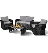 YND6-Q8 pieces outdoor Wicker rattan patio sectional furniture set.glass top table with hidden storage.7 sofa sections.oversized
