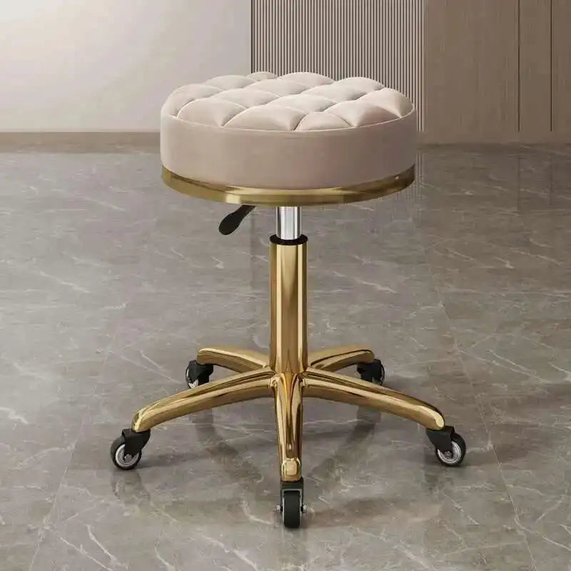Barber Nail Salon Chair Swivel Wheels Rotating Salon Hair Stylist Barbershop Equipment Furniture Professional Rolling Silla