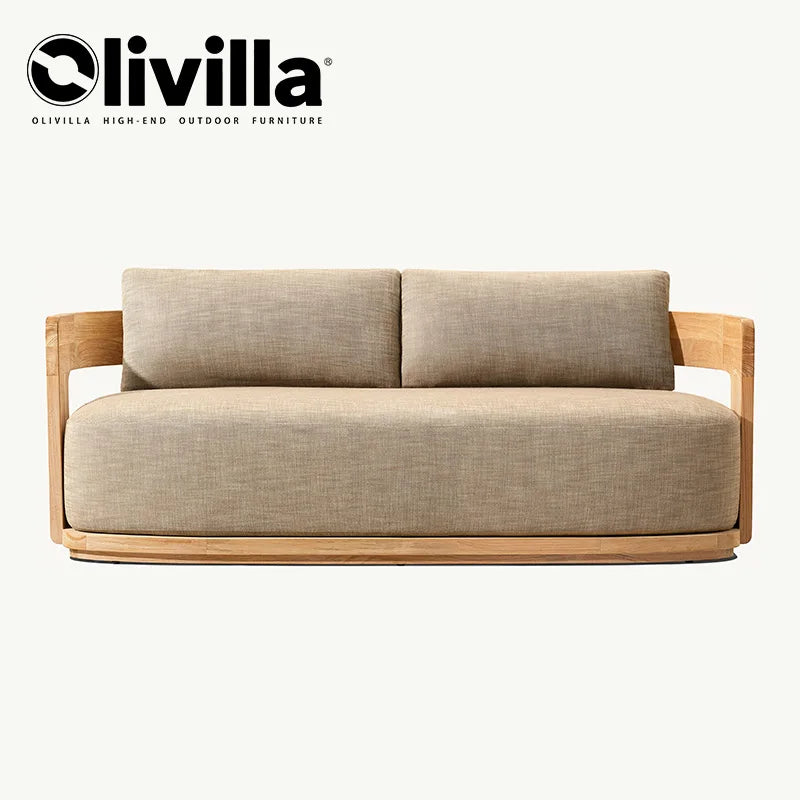 Homestay Courtyard Outdoor Sofa Villa Courtyard Garden Open-air Waterproof Furniture Set Simple Outdoor Teak Sofa Custom Design