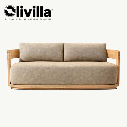 Homestay Courtyard Outdoor Sofa Villa Courtyard Garden Open-air Waterproof Furniture Set Simple Outdoor Teak Sofa Custom Design