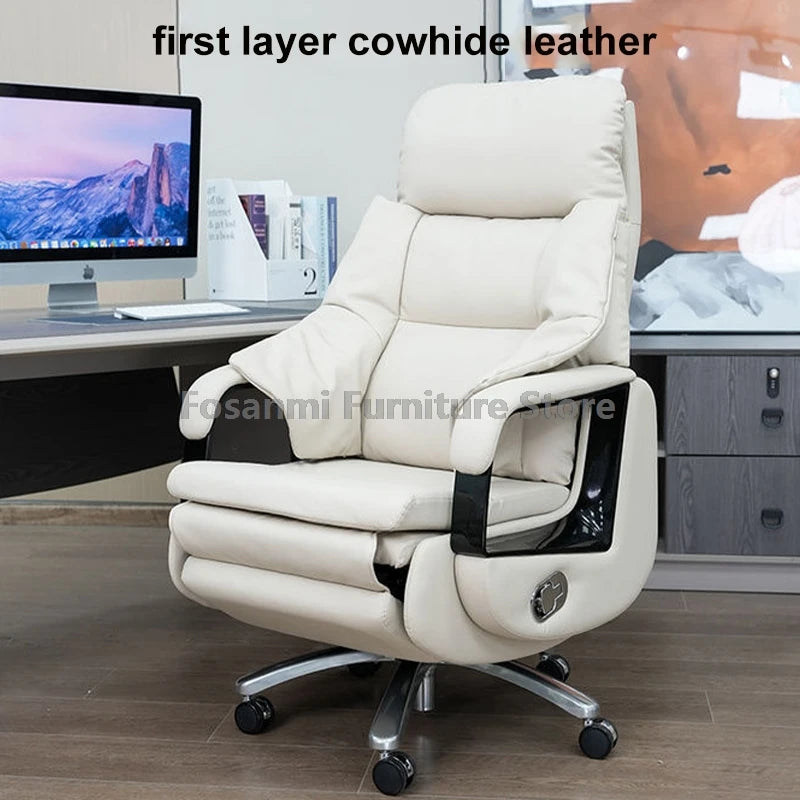 Electric Comfortable Boss Executives Office Chair Leather Reclining Soft Home Computer Chairs Ergonomic Gaming Desk Swivel Chair