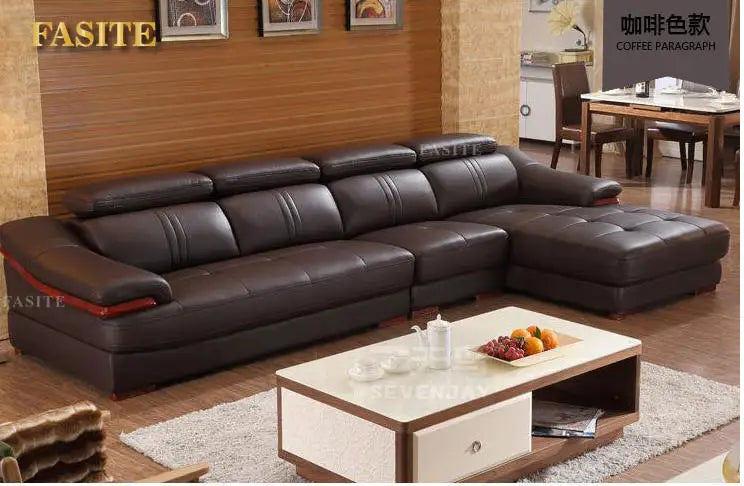 living room Sofa top grade cow genuine leather couch Nordic modern L shape corner muebles de sala cama puff asiento sala futon