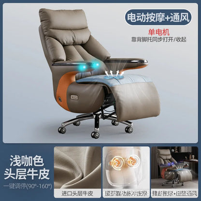 Intelligent electric leather office chair study computer chair president chair high frequency pulse