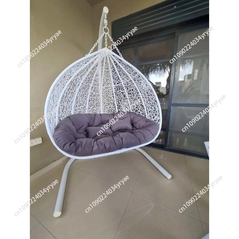 Thickened rattan swing chair Outdoor swing set Strong swing chair frame with waterproof and UV protection