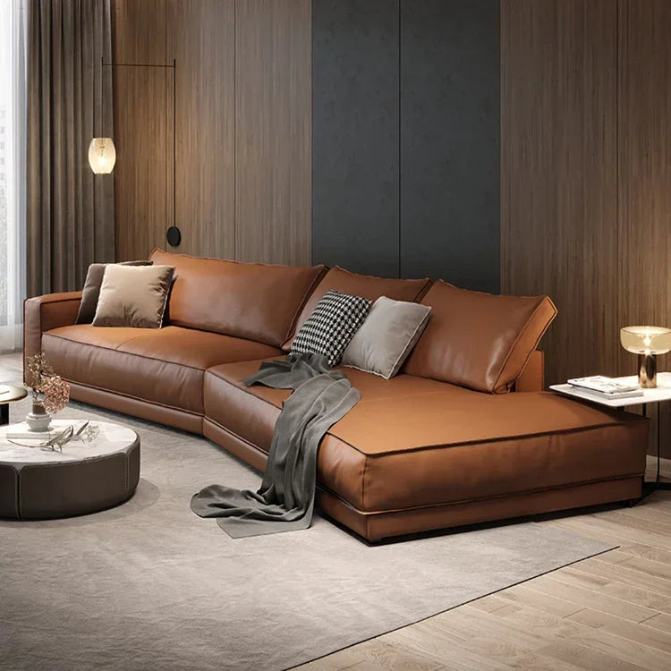 Italian fabric matte velvet Nordic minimalist technology cloth size apartment luxury living room shaped combination corner sofa