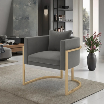 Fauteuil simple moderne pour salon, ensemble de meubles de salon, fauteuil de luxe en velours pour salon