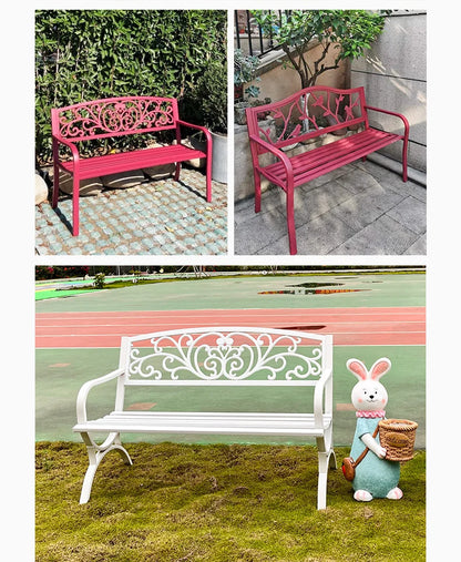 Practical Rustic Waterproof Furniture Cast IronBackrest  Iron Public Leisure Seating Metal Outdoor Garden Patio Park Bench