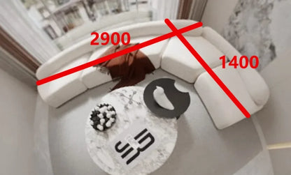 Nordic Italian wabi style living room moon technology cloth lamb wool Internet celebrity half arc light luxury