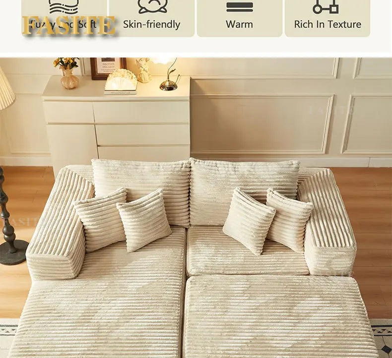 Compression sofa oversized recliner boneless  corduroy leisure chair double sofa