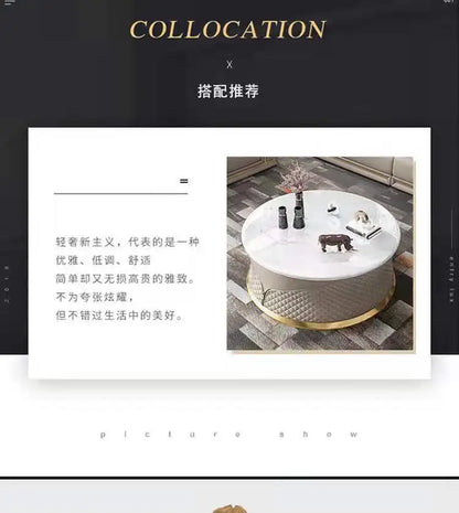 Italian light luxury sofa living room leather sofa first layer cowhide buckle design luxury combination sofa size apartment