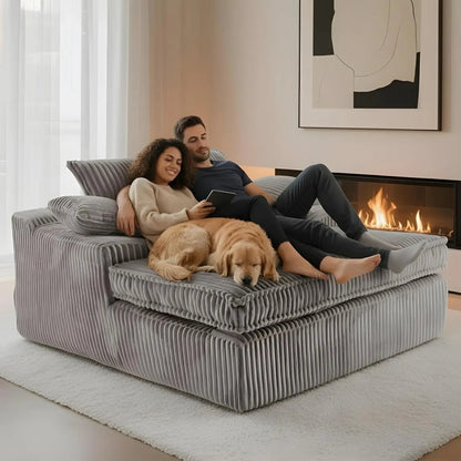 High-end Light Luxury Hot-selling Boneless Sofa Vacuum Compression Sofa Corduroy Retro Fabric Sofa
