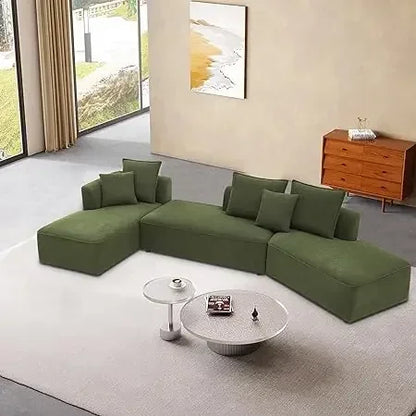 #For L-Shaped Modular Sectional Sofa, 3-Seater Comfy Cloud Couch with Ottoman/Chaise & 5 Pillows for Living Room Bedroom&