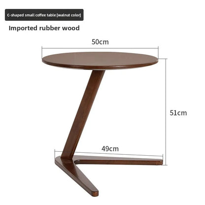Solid wood small coffee table household living room small round table sofa edge table