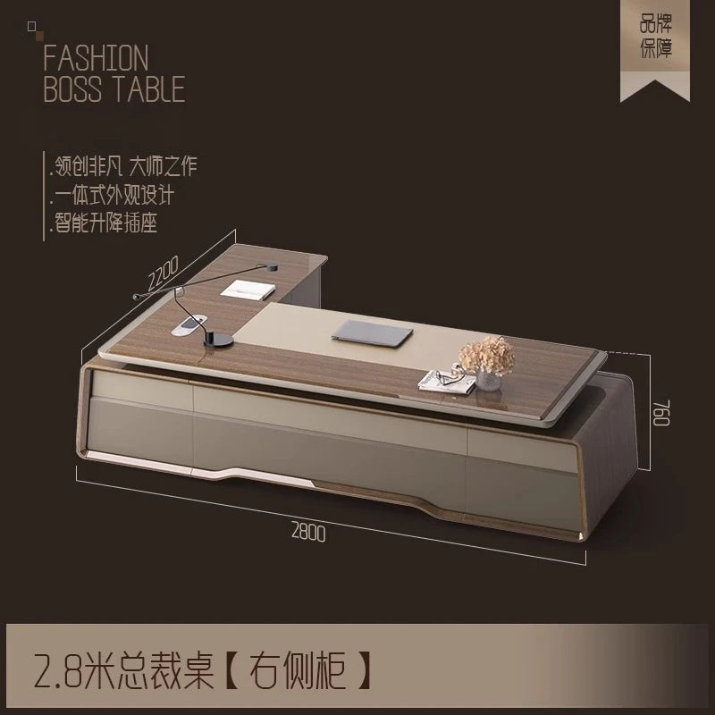 yjq president's desk simple modern high-end company leadership general manager table and chair combination