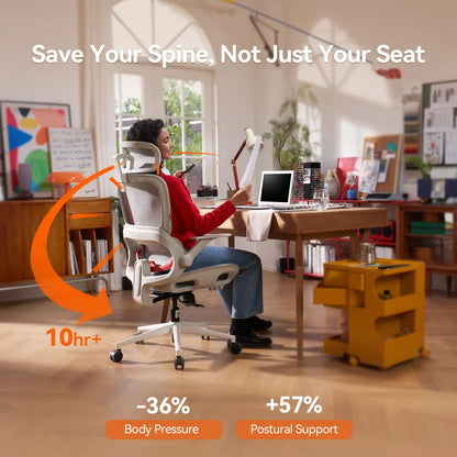 B100 Office Chair, Comfy Ergonomic Office Chair, High Back Computer Chair with Adaptive Lumbar Support & Wide, Customized