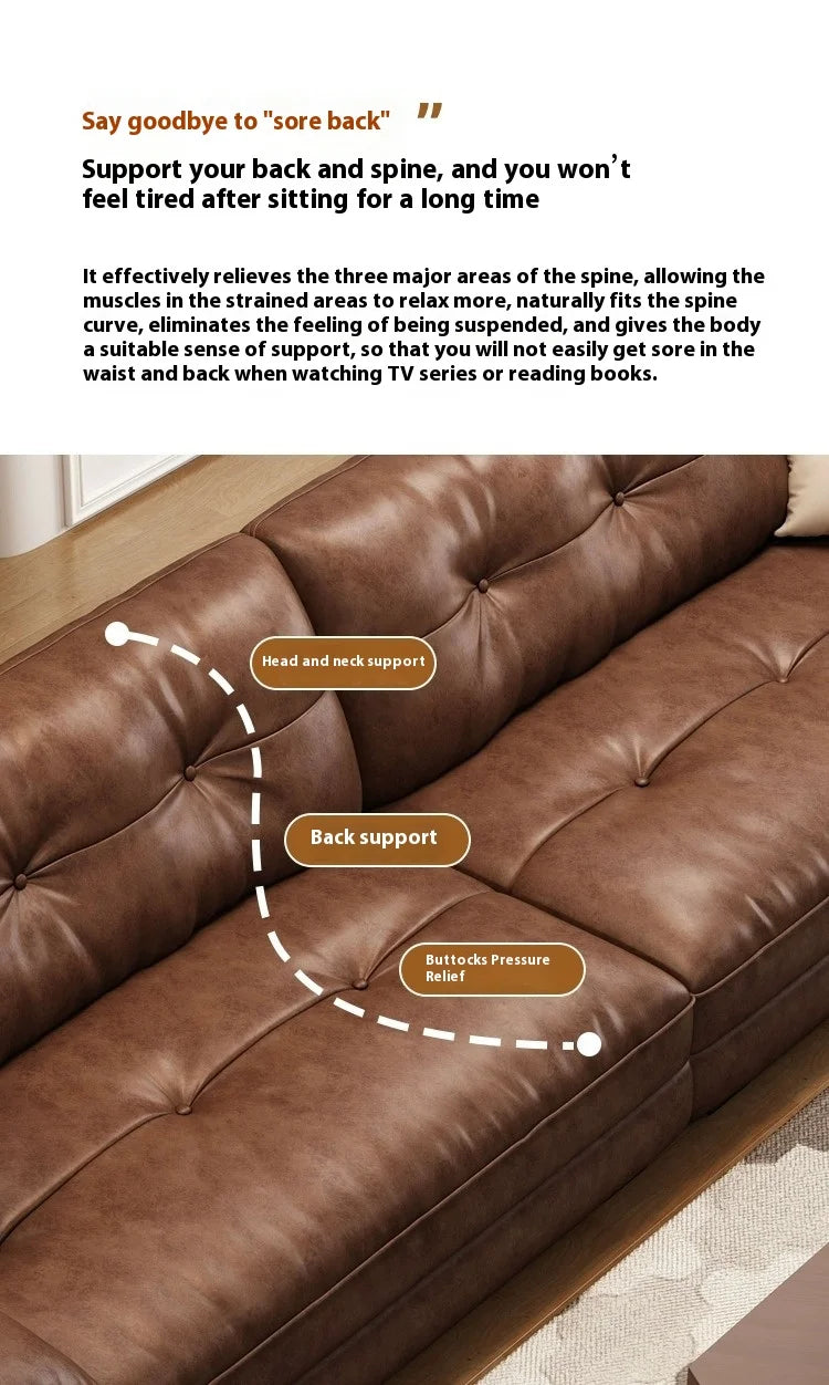Minimalist Brown Sleep Sofa Faux Leather Designer Loveseat Lazy Sofa Couch Cloud Divano Da Soggiorno Living Room Furniture