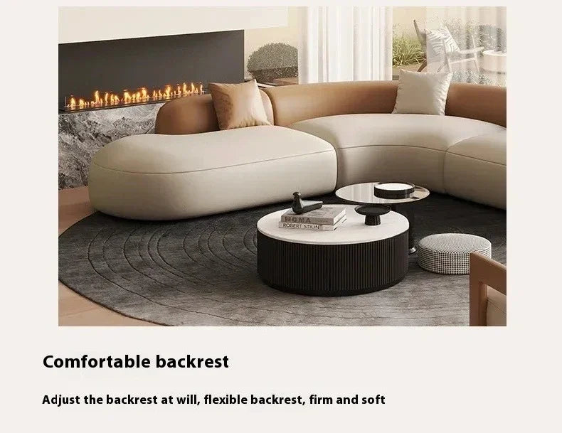 Curved Individual Living Room Sofas Corner Recliner Luxury Nordic Sofas Modern Cloud Single Floor Designer Wood Divano Furniture