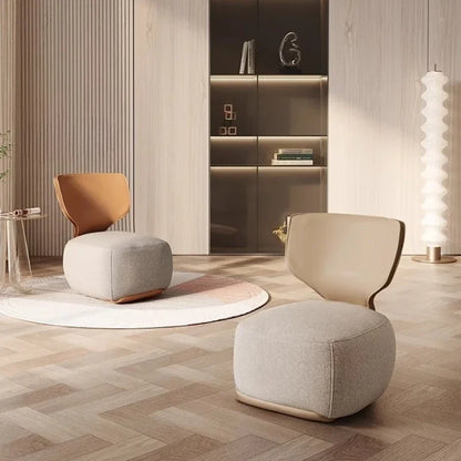 Living Room Balcony Leisure Chair Stool Ottomans Light Luxury Chivas Single Sofa Chair Cream Wind Lazy Furniture Small Chair