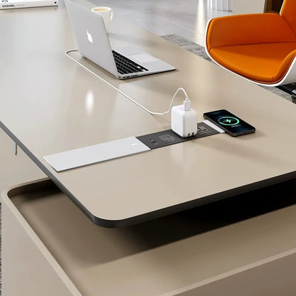 High Quality Boss Office Desk Modern Organizer Storage In Stock Computer Desks Minimalist European Escritorio Oficina Furniture
