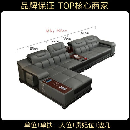 Genuine Leather Luxury Sofas Italian Minimalist Living Room Apartment Sofas Comfortable Straight Chaises De Salon Furnitures