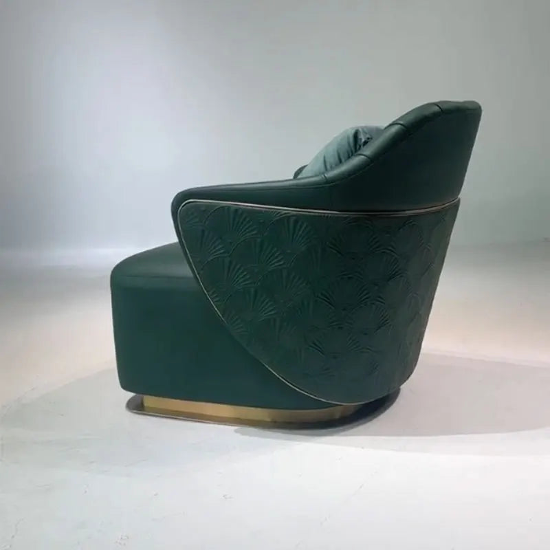 Italian light luxury single sofa chair villa living room home leather armchair model house designer leisure chair