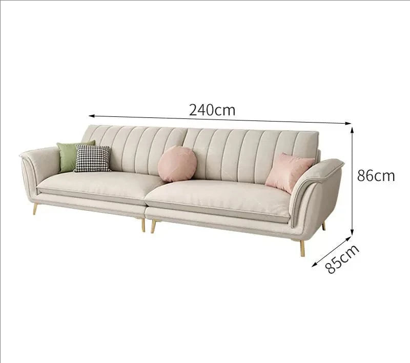 Luxury Charging  Sofas Bed U Shaped Sectional Furniture 7 Seat Modern European Fabric Living Room Sofas Set